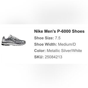 Nike P - 6000 metallic silver